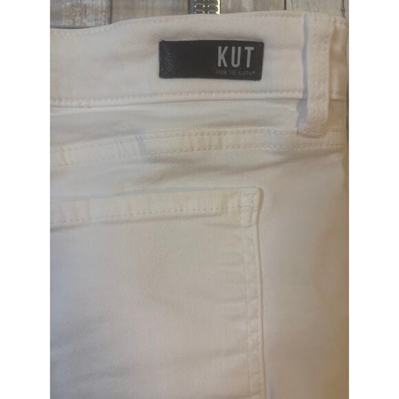 KUT FROM THE KLOTH White Amy Crop Straight Leg Jeans Size 14 - Picture 7 of 9